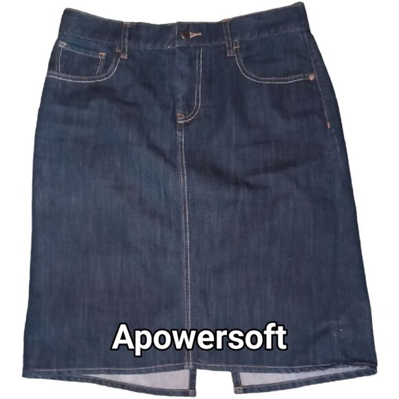 Old Navy Dark Wash Denim Midi Skirt - Picture 1 of 6